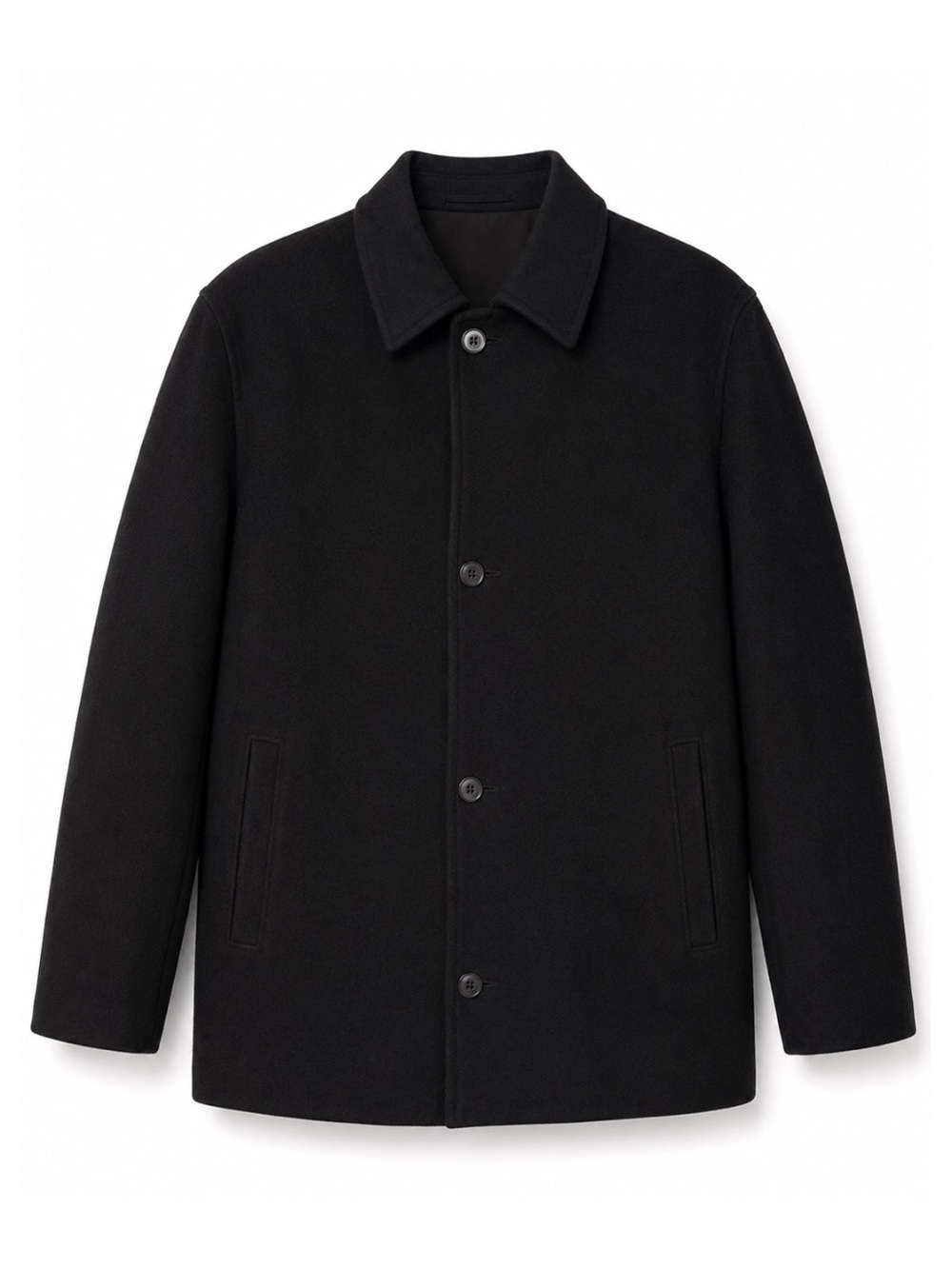 Claiborne Outerwear Black Italian Wool Blend Peacoat Jacket Mens Size XL